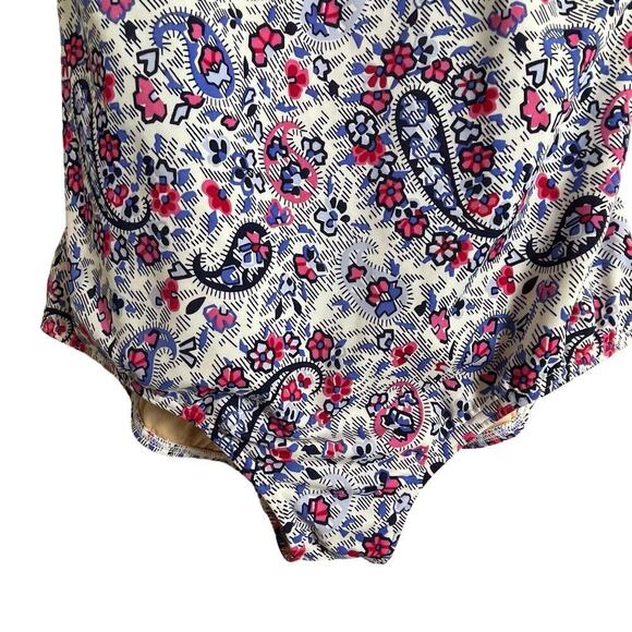 Lands End Paisley Floral Blue Pink Sz Plus‎ 18 Modest Women's One-Piece Swimsuit - Picture 5 of 6